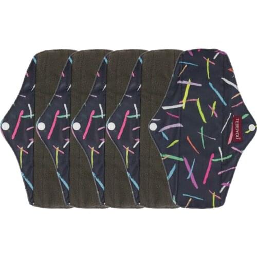5 pcs Woman Cloth Menstrual Pads Washable Feminine Hygiene Care Sanitary Pads Reusable Waterproof Sanitary Towels