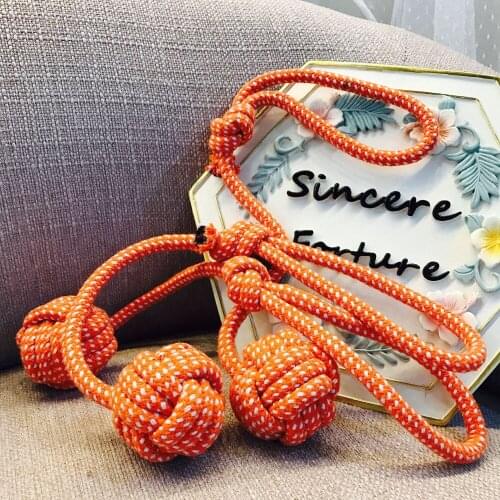 1pcs Pet Supply Dog Toys Chew Knot Handle Single Rope Ball Teeth Clean Outdoor Traning Fun Playing Toy For Large Small Dog Cat