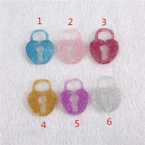 10pcs Crafts For Diy Decoration 24*31mm Hot And Kawaii Flat Back Resin Cabochon Lock