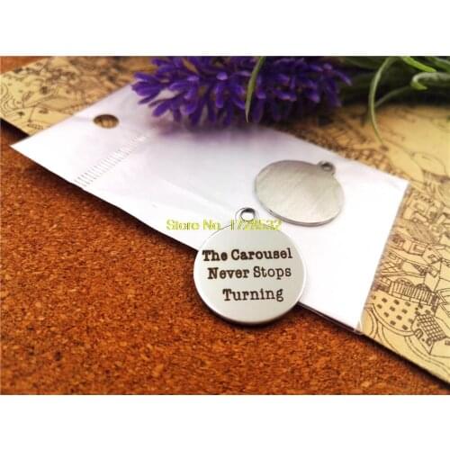 10pcs-stainless steel Charms "the carousel never stops turning" DIY Charms Pendants for necklace/bracelet/keychain DIY jewelry