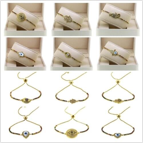 2021 Trendy Evil Eye Bracelet Turkish Multi Styles CZ Zirconia Jewelry Bohemian Friendship Crystal Bracelets For Party Gift