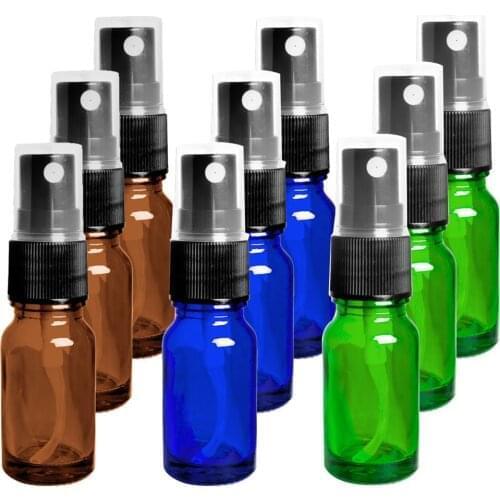 5pcs/ 10pcs 10 ml (1/3 oz) Amber Essential Oil Glass Mist Spray Bottles Glass Dropper Bottles