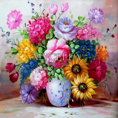 5D DIY Diamond Painting Flower Picture Full Round Rhinestones Cross Stitch Crafts Hobby Needlework Diamond Embroidery Mosaic