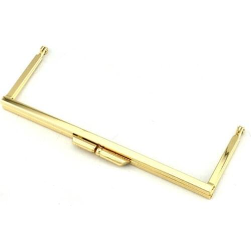 8 Inch Clutch Frame Straight Channel Smooth Gold Purse Frame