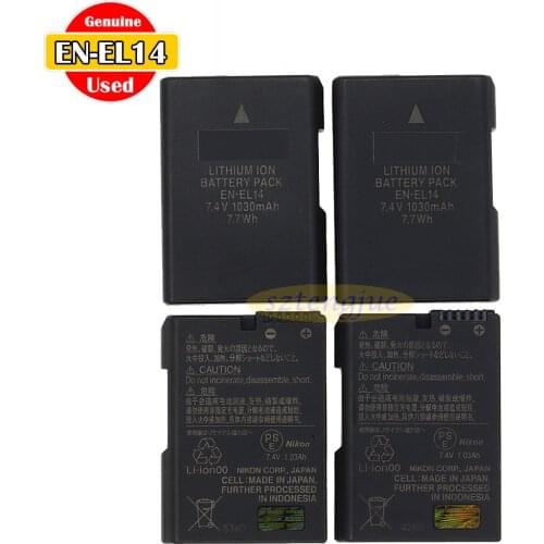 Used Original EN-EL14 Battery For Nikon D5100 D5200 D5300 D5600 D3200 D3400 D3500 P7000 P7100 P7700 P7800 Df MH-24