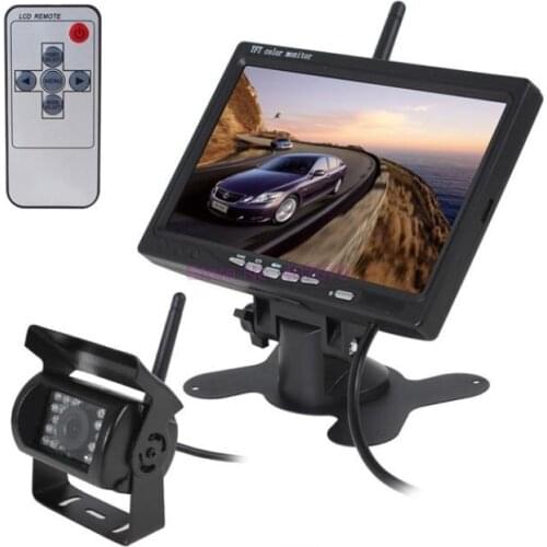 By DHL or Fedex 5sets Wireless 7 Inch HD TFT LCD Vehicle Rear View Monitor Backup Camera Parking System for Truck