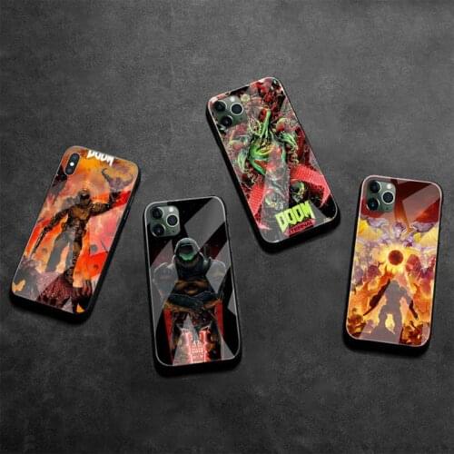 Skull Game Doom Phone Case Tempered Glass For iPhone 12 Pro Max Mini 11 Pro XR XS MAX 8 X 7 6S 6 Plus SE 2020 cover
