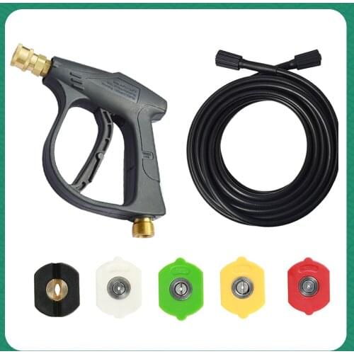 Replacement Pressure Washer Gun High Pressure Water Spray Gun Pistol 150bar 2200psi with 1/4" Quick Spray Nozzles Tips Hose 10m