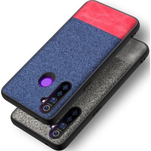 For OPPO Realme 5i Case Soft Silicone edge+Hard Cloth texture Skin protective Back Cover Case for oppo realme 5 pro realme5 5i