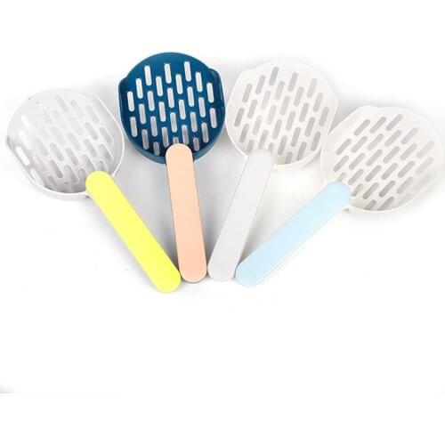 Dorakitten 1pc Solid Color Plastic Cat Litter Scoop Long Handle Non-Stick Cat Litter Shovel Kitten Scooper Pet Cleaning Supplies