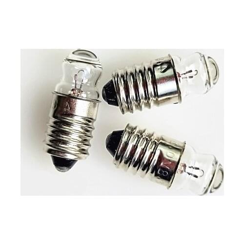 E10 Screw Students Experiment Small Bulb 4.8V 0.5A Old Fashioned Flashlight Light Tungsten Filament Bulb Lamp