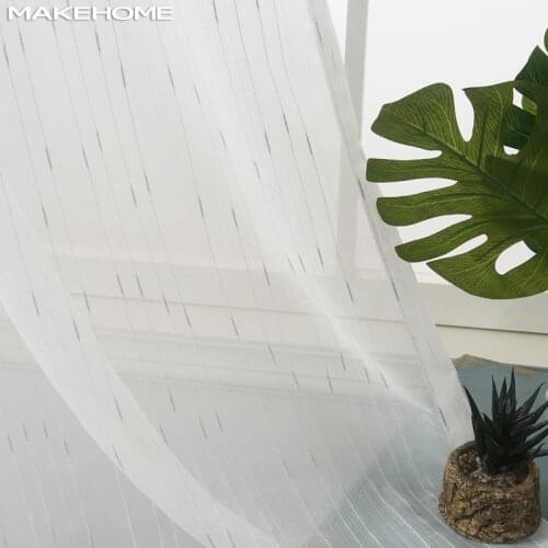 MAKEHOME Silver/Gold Small Rain Embroidered Sheer Tulle Curtains for Kids Bedroom Living Room Blinds Window Modern Curtain Drape