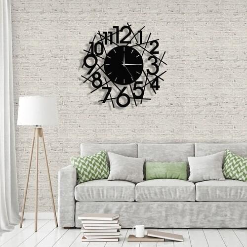 Table Art House Metal Wall Clock Lines 50 cm