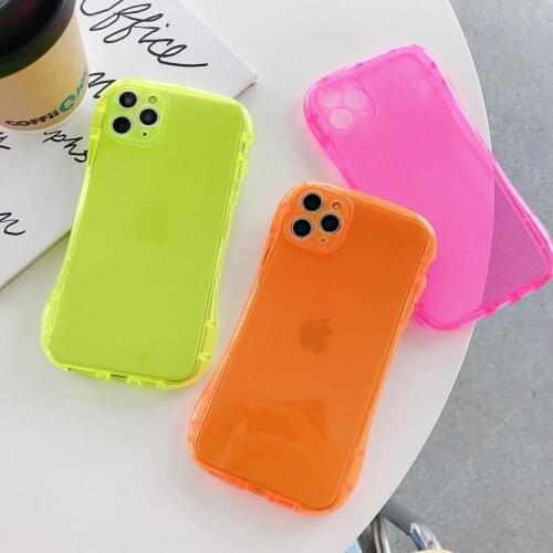 New Candy Neon Advanced Impact Protection Phone Cases for iPhone 12 Fluorescent Crystal Covers for iPhone 11/6/7/8/X/XS/MAX