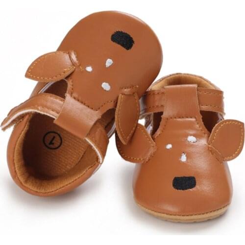 Newborn Baby Boys Girls Shoes Cute Cartoon Animal PU Leather Buckle First Walkers Spring Autumn Sneakers Shoe 0-18M