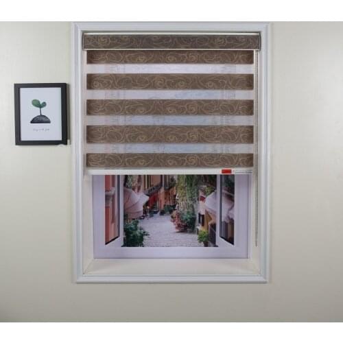 Top Quality Zebra Roller Blinds Jacquard Silk Sheer Day Night Shades Window Curtains Easy Install Dual Layers Fabric Mode BL3