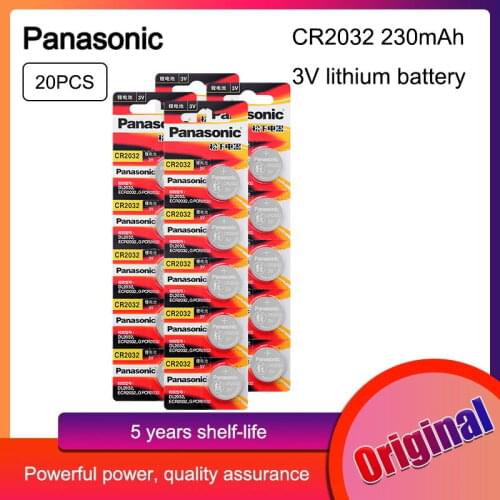 20PCS Original PANASONIC CR2032 CR 2032 3V Lithium Battery For Watch Calculator Clock Remote Control Toys Button Coins Cell