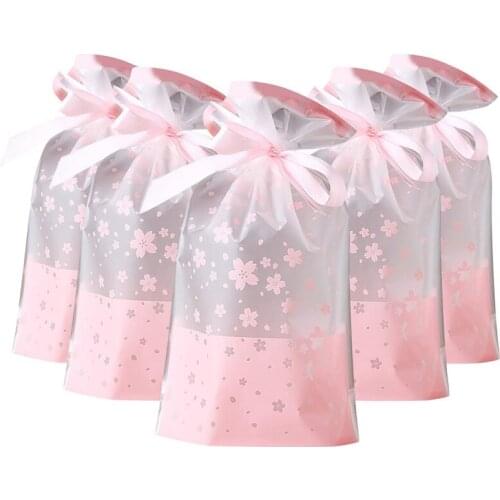 50 Pcs Party Favor Bags, Plastic Drawstring Gift Treat Bag Pouch, Candy Cookie Bag For Wedding Party Bridal Baby Shower Birthday