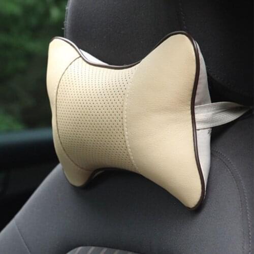 2 Pcs Car Seat Neck Pillow Car Universal Headrest Leather Breathable Comfortable Elasticity Neck Protection Car Accessories