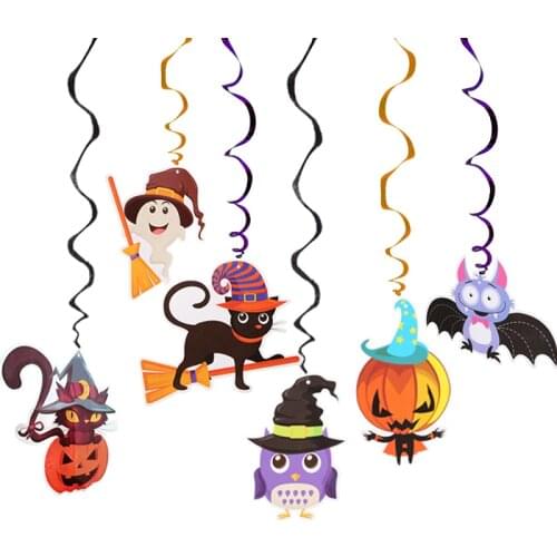 6Pcs Ceiling Hanging Swirl Decoration Halloween Party Decoration Horror House Festival Party Supplies DIY Event Party Ornaments