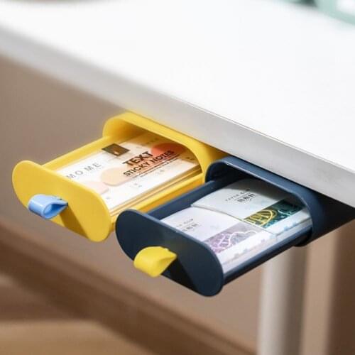 Durable Portable Storage Holder Self Adhesive Hidden Storage Design Plastic Under Desk Storage Organizer for Home Decor