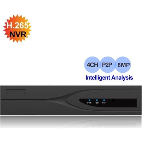 4CH 4K 8MP H.265 NVR 1 SATA Face Detection ONVIF P2P Network Video Recorder
