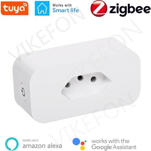 Zigbee 3.0 Smart Plug 16A Brazil Plug Power Socket Strip Tuya Smart Home Voice Control Energy Monitor Timing For Alexa Google