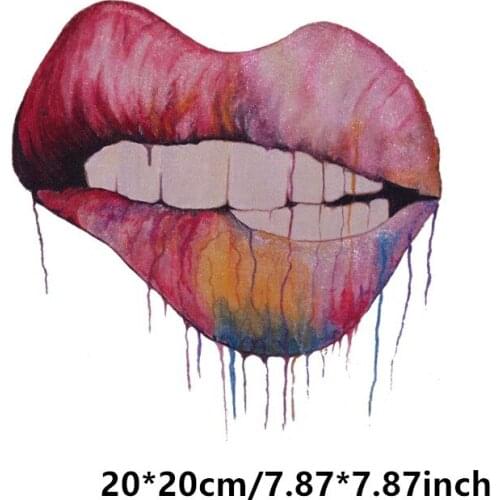 Sexy Lips Ironing on Heat Transfer A-level Washable Vinyl Patches Stickers for Clothes T-shirts DIY Appliques Wholesale Patches