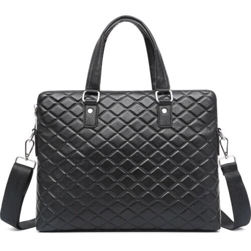 Men Business Bag Set Handbags High Quality Solid Color Leather Office Bags Totes Male For 14.5 inch Laptop Briefcase Bags