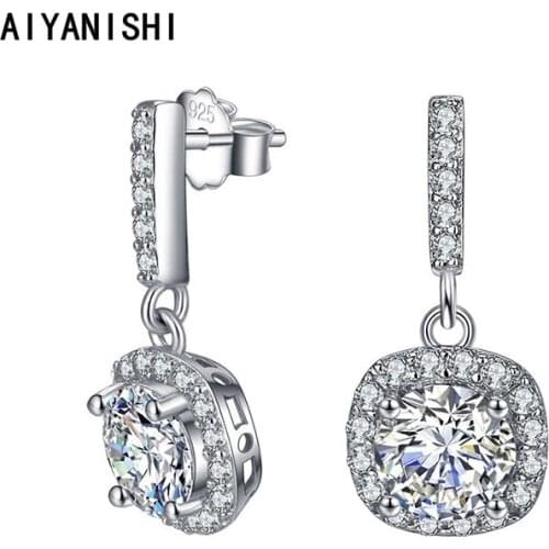 AIYANISHI 925 Sterling Silver Dangle Earrings New Woman Fashion Jewelry Wedding Engagement Silver Chandelier Drop Earrings Gifts