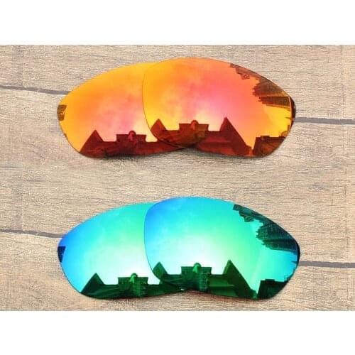 Vonxyz 2 Pairs Ruby Mirror & Jade Mirror Polarized Replacement Lenses for-Oakley Straight Jacket 2007 Frame
