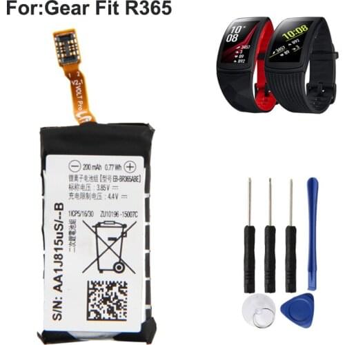 Samsung Original EB-BR365ABE Battery For Samsung Gear Fit 2 Pro SM-R365 R365 Smart Watch Battery 200mAh