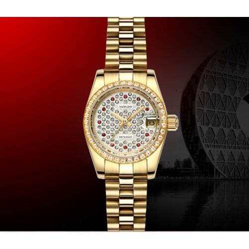 28MM SANGDO All over the sky star dial Automatic Self-Wind movement High quality Luxury Womens watches Mechanical watches s319