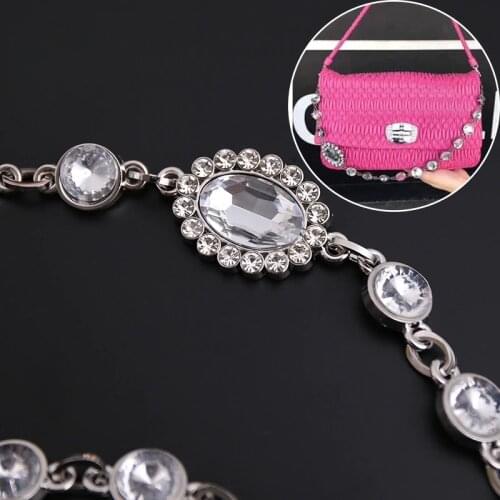 Crystal Chain Bags Women Bags Parts Long Purse Chains Handbag Shouder Straps Luxury Bags Accessories Replacement DIY Straps