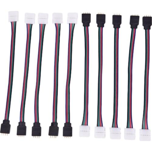 10Pcs 15cm 4 Pin 5050 3528 LED RGB Strip Extension Connector Cable Wire LED Strip Extension Cable G08 Whosale&DropShip