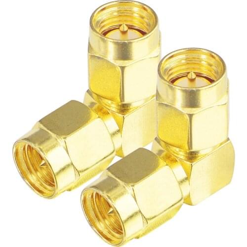 10PCS RF adapter SMA male to SMA Male connector 90 degree right angle SMA male to SMA male adapter for 3g 4g Antenna
