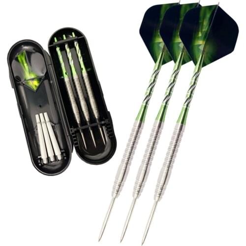 3 High Quality 23.5g Steel Tip Darts Tungsten Steel Barrel Green Aluminum Dart Shaft Flight Professional Hard Dart Accessories