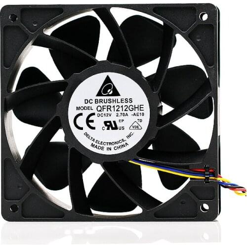 Delta Electronics QFR1212GHEAE10 Server Cooling Fan DC 12V 2.70A 120x120x38mm 4-Wire
