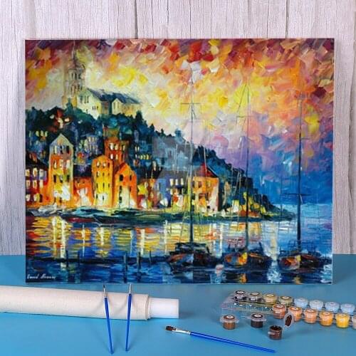 Pensive Amsterdam Painting By Numbers Set Acrylic Paints 40*50 Canvas Pictures Home Decoration Kids Wall Art Drawing