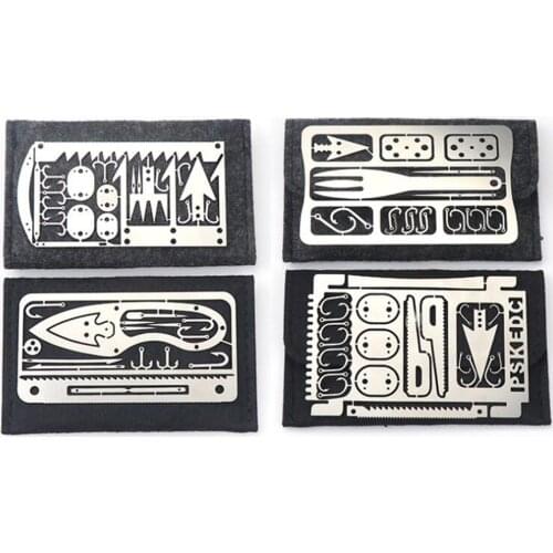 Outdoor Multi-Tool Card Hunting Fishing Camping Multitool Portable Tourism Supplies Survival Equipment Trap Button Fish Hook Saw