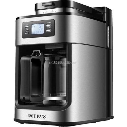 1.2L Automatic Coffee Bean Grinder Household Drip Coffee Maker Stainless Steel Cafe American Machine Glass Pot