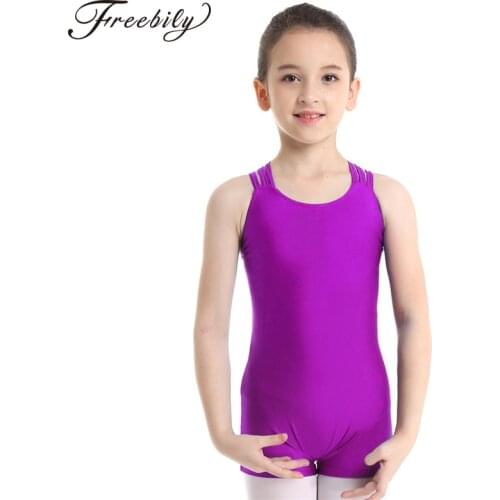 Kids Girls Ballet Leotard Body suits Dancewear Ballet costume Sleeveless Strappy Ballet Dance Gymnastics Leotard Jumpsuit