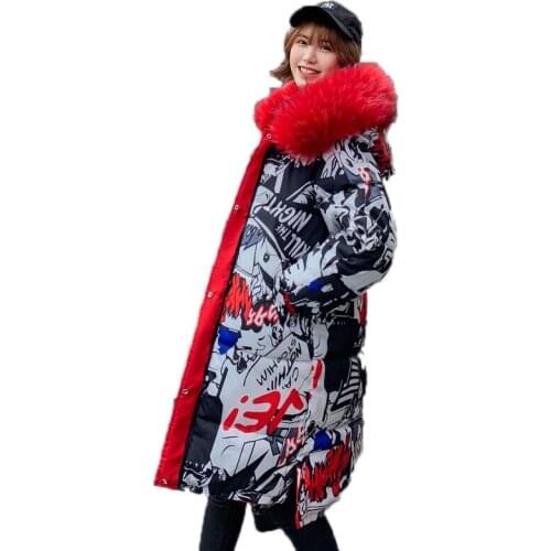 Womens Down Jacket Large Size Long Female Hooded Down Coat With Fur Collar Both Sides Can Be Worn Plus Size Down Jackets