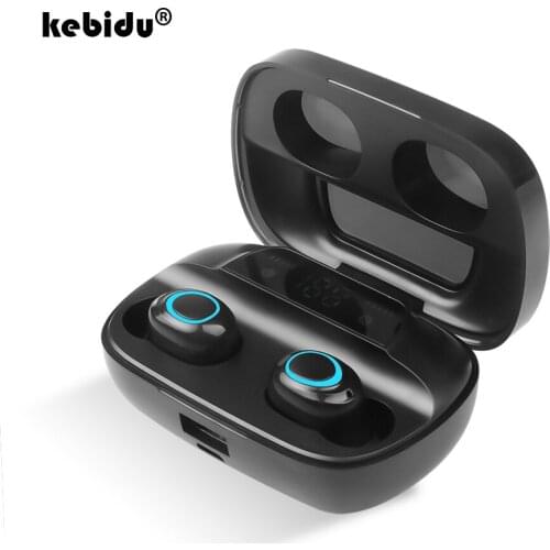 Kebidu TWS Bluetooth 5.0 Wireless Earphones Headphones Earbuds LED Touch Control Sport Headset Noise Cancel Earphone Headphone