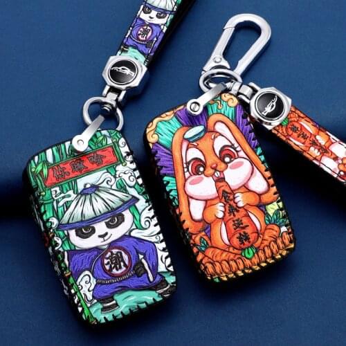 Leather Car Key Case Holder Chain For Range Rover Land Rover A9 Sport Evoque Freelander 2 Jaguar XE XJ XJL XF C-X16 V12 Guitar