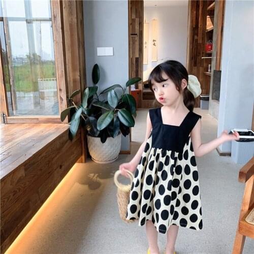 Girls Summer New Polka Dot Sleeveless Dress Toddler Girl Clothes 2021 Flower Girl Dresses Korean Baby Clothes Kids Dresses for