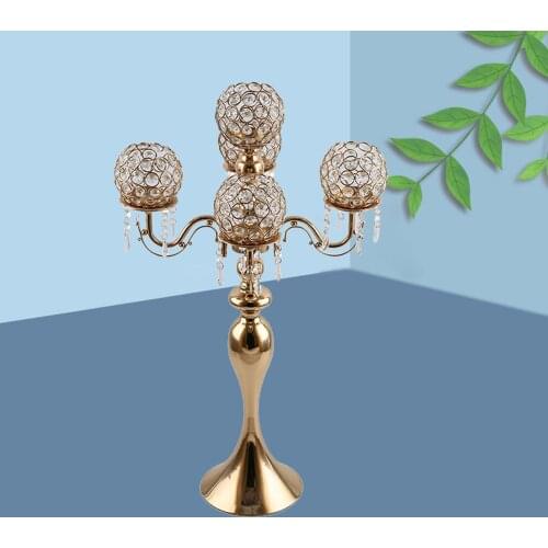 Metal Candle Holder 5 Arms Candlestick for Birthday Wedding Party Decor Art