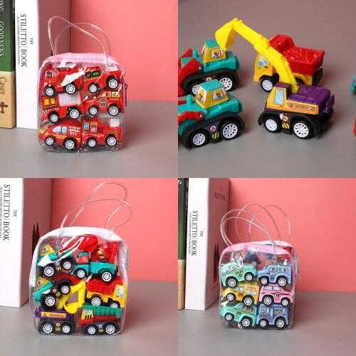 6pcs Children Car Set Simulate Educational Trailer Toy Inertia Truck Kids Race Car Plaything Pull Back Cars For Kids Boys Gift