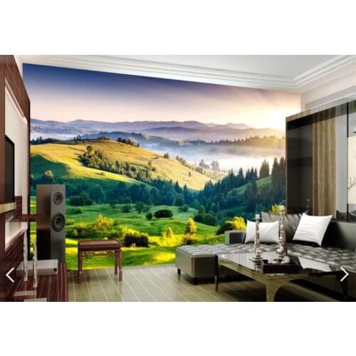 Mountain View Wallpapers Mural Photo Wall Paper for Living Room Bedroom Wall Paper Contact Paper 3d Wall Murals Customize