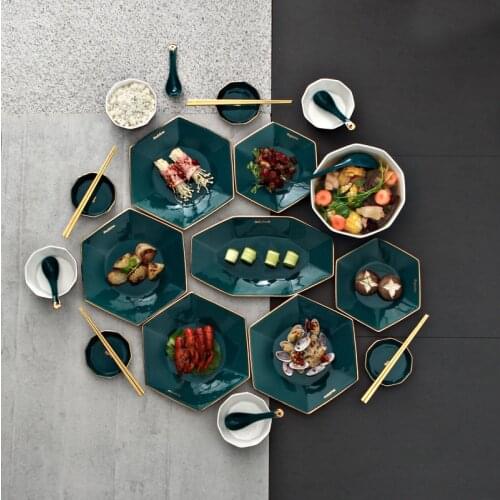 Dinner Tableware Set Nordic Phnom Penh Ceramic Dish Set Simple Home Hotel Steak Salad Desset Plate Dish Bowl Soup